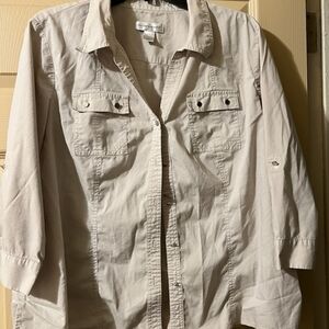 Women's Beige Button-Up Top